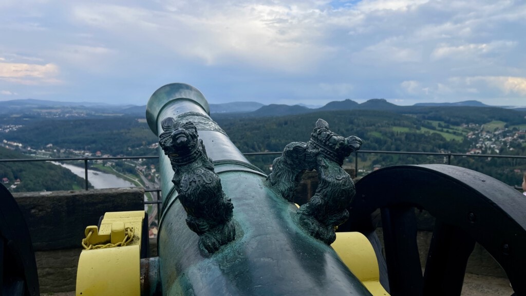 Ausblick Festung Königstein Kanone